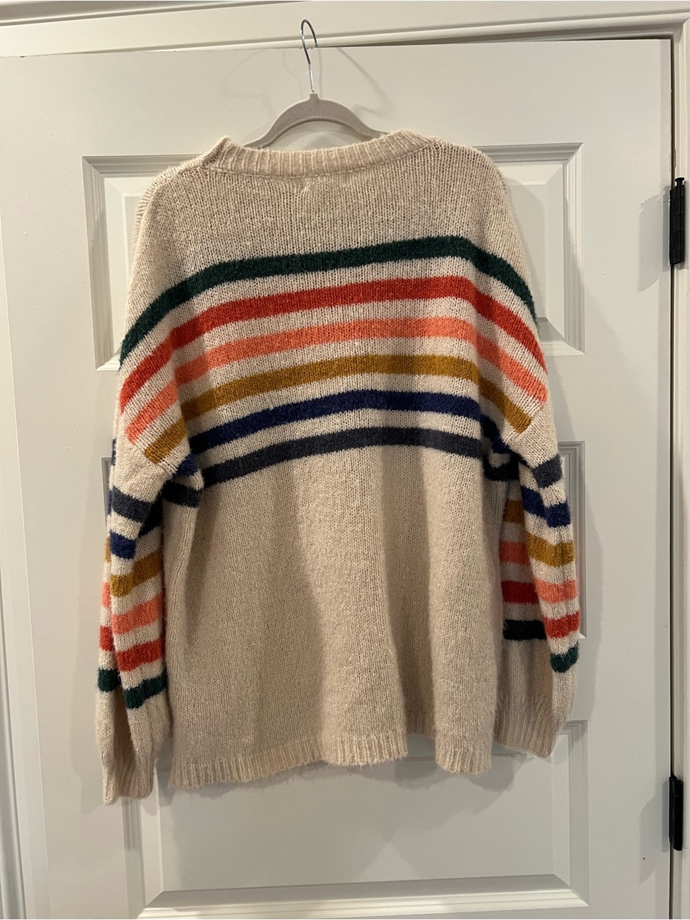 Macaron Rainbow Stripe Angora Blend Oversized Sweater Medium - Picture 10 of 10